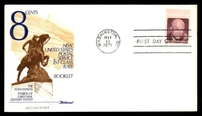 Mayfairstamps US FDC 1971 Washington D.C. 8 cent Eisenhower stamp Fleetwood Firs - Image 1 of 2