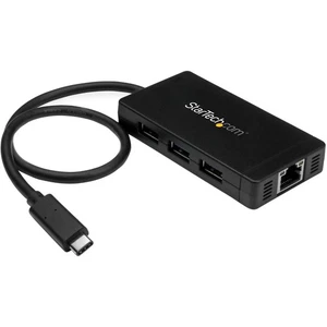 StarTech.com 3-portowy hub USB C z Ethernet - USB-C do 3x USB-A z zasilaczem - Zdjęcie 1 z 10