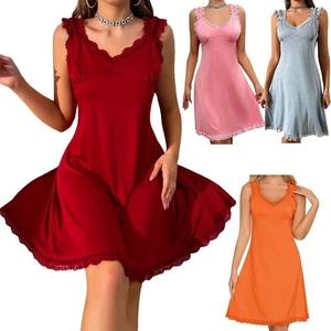 Sexy Women's Lingerie Floral Lace V-Neck Sleepwear Underwear Dress Babydoll US - Picture 1 of 9