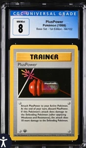 Pokemon Tcg PlusPower 084/102 Base Set (Shadowless) Regular 1ª Edición CGC 8 - Imagen 1 de 2