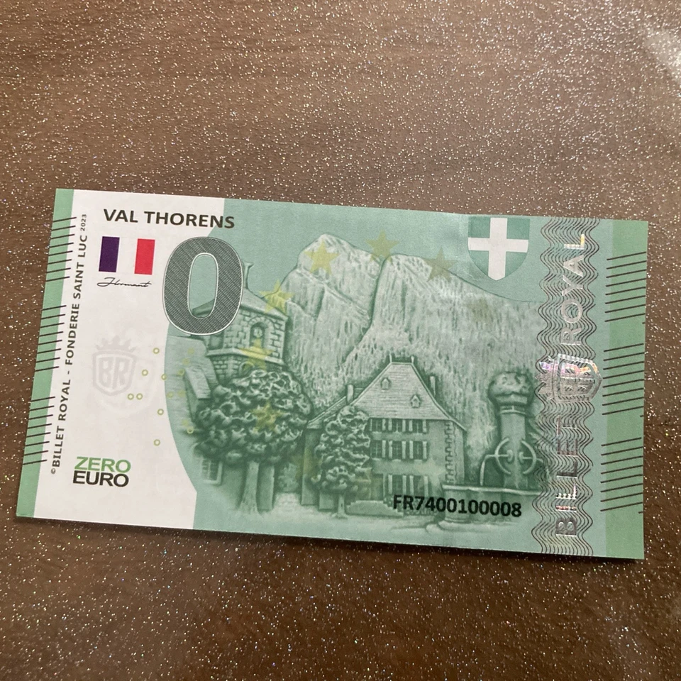 RARE BILLET ROYAL TOURISTIQUE ZÉRO EURO BILLET  FAUTÉ VAL THORENS 2023 - Photo 1/1