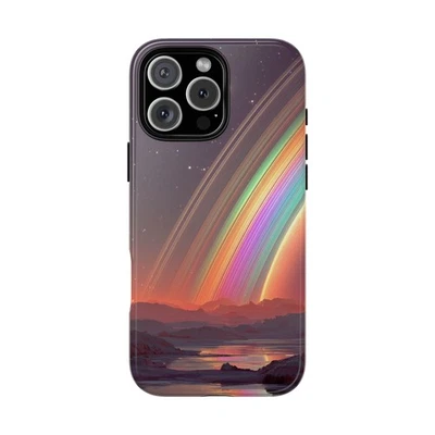 For iPhone / Galaxy / Pixel | Phone Ink Case - Surreal Rainbow Outer Space - Image 1 of 4
