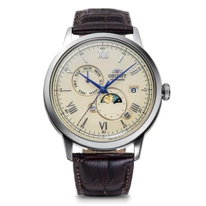 Orient Bambino Sun Moon Automatic Watch RN AK0803Y Ivory Dial Japan Model2 - Picture 1 of 5
