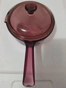 Vision Cranberry Corning 1L Sauce Pan w Pour Spout & PYREX Lid USA - Picture 1 of 5