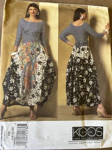 Vogue KOOS COUTURE Sewing Pattern V2971 FW 18-22 Boho Pull Over Top Flared Skirt - Picture 1 of 3
