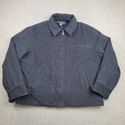 Chaqueta Banana Republic Para Hombres XL Gris Mezcla de Lana Edredón Forrado Bolsillos con Cremallera Completa Foto 1 de 4