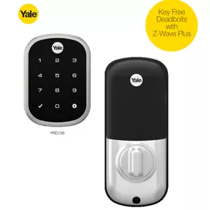 Yale YRD156-ZW2-619 Deadbolt touchscreen Z-Wave nichel raso blocco - Foto 1 di 1