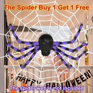 Huge Halloween Spiders Giant 35.4in Spiders Outdoor Garden Haunted Prop Decor US - Picture 1 of 13