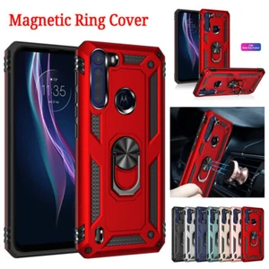 For Motorola Moto One Fusion/G Play 2014 Cover Shockproof Armor Ring Stand Case - Picture 1 of 16