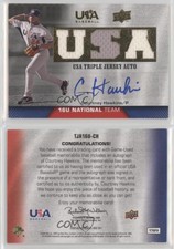 2009 USA Baseball Box Set Triple Jersey 16U National Team Courtney Hawkins Auto