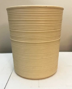 Vintage Rubbermaid 2942 Trash Can Wastebasket Cream Tan Color Ribbed Retro - Picture 1 of 7