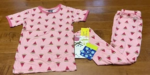 Kickee Pants Bamboo Girl’s Lotus Watermelon Short Sleeve Pajamas New Size 7 - Picture 1 of 5
