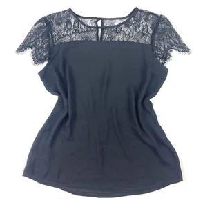 Women’s Brixon Ivy Black Lace Short Sleeve Blouse Size Medium - Picture 1 of 4