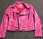 Crazy Train Pink Faux Leather Jacket Studded Size S