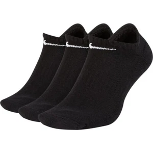 NIKE Logo Socks 3 PACK No Show Ankle Cushioned Liner Men's Women's - Black  - Picture 1 of 2