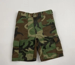 Boys Medium Camo Cargo Shorts Camouflage Green Pockets Tru Spec Military - Picture 1 of 10
