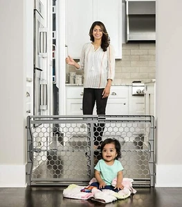 Cerca Puertas Reja De Seguridad Para Bebes y Perros En Escaleras 23-42 Pulgadas - Picture 1 of 8