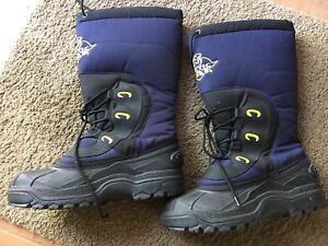 ARCTIC CAT MENS TALL BUNGIE SNOW BOOTS~BLUE/BLACK-SIZE 7MUS/9WUS/6.5UK/40EU-EUC