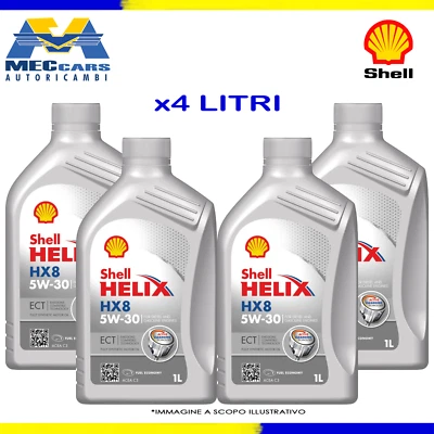 4 LITRI SHELL HELIX HX8 5W30 ECT OLIO MOTORE VW 504.00 507.00 AUDI MERCEDES BMW - Immagine 1 di 3