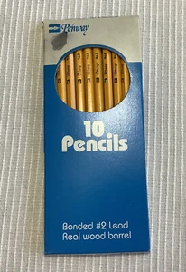 Paquete de 10 lápices Penway de colección de lote antiguo número de plomo unido 2 barriles de madera real - Imagen 1 de 7