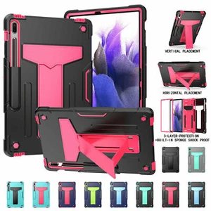 For Samsung Galaxy Tab S10 FE+/S9 FE/ S8+/ S7 Shockproof Case Rugged Stand Cover - Picture 1 of 29