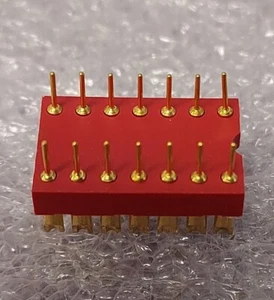 '1 PIECE' - PN# 614-BG1, 614BG1 - AUGAT - SOCKET ADAPTER PLUG 14 PIN GOLD - Picture 1 of 4