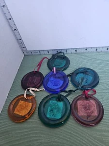 7 Vintage Pressed Glass Sun Catchers-Bear, Angel, Watering Can, Unicorn, Dog, - Picture 1 of 13