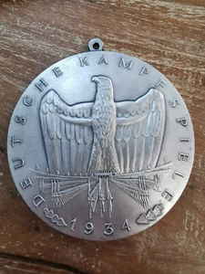 Deutsche Kampfspiele - Tragbare Silbermedaille 1934 - Bild 1 von 3