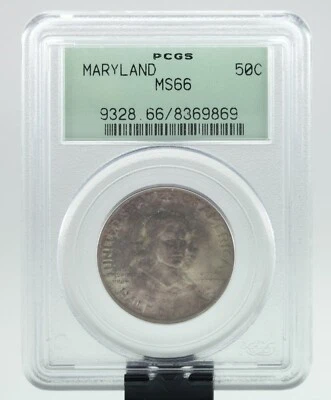 1934 Maryland 50C Commemorative Half Dollar Graded by PCGS as MS66! Old Holder - Image 1 of 4