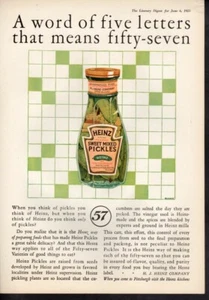 Rompecabezas de Colección Publicidad Impreso Alimentos Heinz 5Dulces Encurtidos Mezclados Palabra Arte 1925 - Imagen 1 de 1