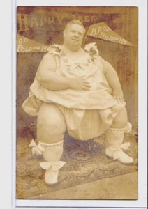 Carter foto reale cartolina RPPC - Circo uomo grasso BPOE Jack Eckert 739 libbre - Foto 1 di 3