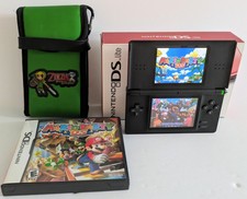 Nintendo DS Lite System Red Crimson/Black - Complete w/Mario Party DS, Case
