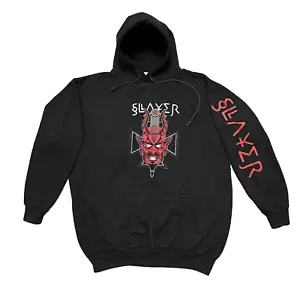 Slayer Vintage Band Hoodie XL Metal 90s Tour Concert Metallica Megadeth Anthrax - Picture 1 of 17