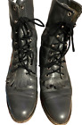 Ladies Leather Boots Justin Roper Lacer Granny Boho Lacers Gray 8b