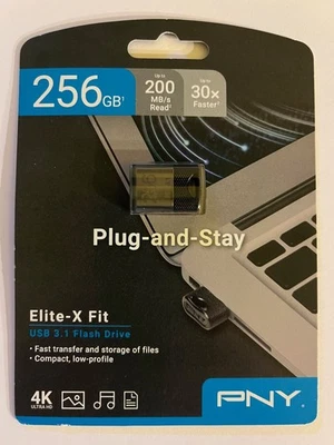 PNY Elite-X Fit 256 GB USB-A 3.1 Unidad Flash Unidad Pulgar PC Laptop Windows Mac  Foto 1 de 3