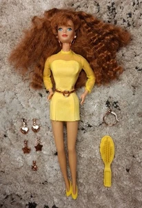 Vintage 1992 Mattel Earring Magic Midge Barbie Red Hair With Charm Accessories - Picture 1 of 6