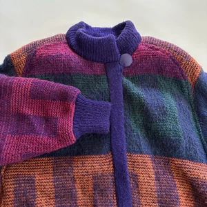 Vintage Carlisle Couture maglione giacca grande lungo oversize maglia funky donna - Foto 1 di 7