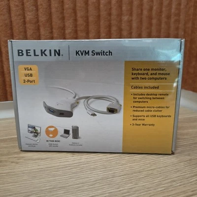 Belkin KVM Switch F1DK102U VGA USB - Image 1 of 4