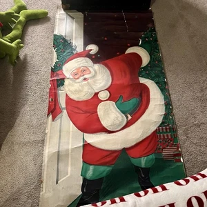Póster/cubierta de puerta de Papá Noel de Navidad 1962 de colección Sears & Roebuck 6’ de alto 3’ de ancho - Imagen 1 de 18