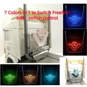 V8 LOGO Exhaust Chimney for 1/14 Tamiya RC Truck Scania 770s DIY Parts - Picture 1 of 12