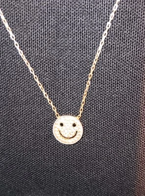 Collar Colgante Argento Vivo Plata Esterlina Cristal Pavé Acento Cara Feliz Foto 1 de 4