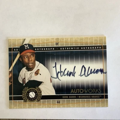 2005 Fleer Auto Works  Hank Aaron Parallel Autograph Braves  03/49  HOF - Image 1 of 4
