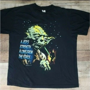 Vintage 1996 Star Wars Yoda Jedi T-Shirt Black Shirt Size Men’s Large L - Bild 1 von 4