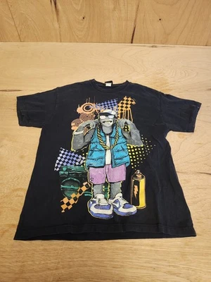Mens Size Large Y2K Graphic Print Chimpanzee Rapper Streetwear 00's Tee Shirt - Image 1 of 4