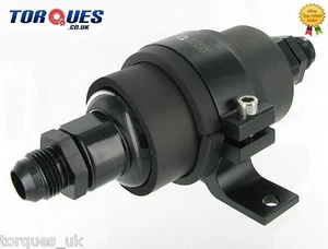 AN -10 (AN10 JIC -10) Black Anodised Billet Fuel Filter 30 Micron And Cradle - Picture 1 of 2