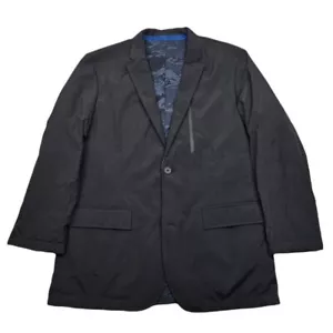 Perry Ellis Motion Reversible Travel Blazer Mens XL 44R Blue Camo & Black - Picture 1 of 13