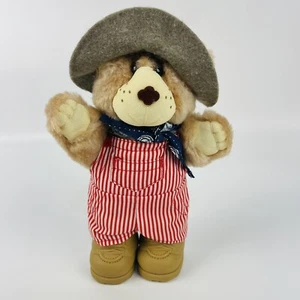 Vintage 1986 Wendy's Dudley Furskin Happy Holiday Plush Bear Stuffed Animal Toy - Picture 1 of 9