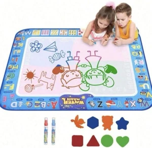 Large Water Doodle Mat 38 x 29 in Kids Aqua Coloring Mats / Mess-Free Drawing - Picture 1 of 5