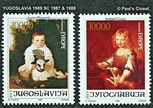 YUGOSLAVIA 1989 SC 1987-1988 JOY OF EUROPE 1000d STAMPS MINT NEVER HINGED OG VF - Picture 1 of 4
