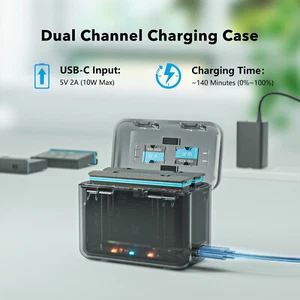 Fast Charging Hub Charger Box with 2pcs 2500mAh Battery For Insta360 X4 - Picture 1 of 20